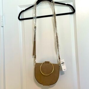 Banana Republic tan crossbody suede-feeling purse
